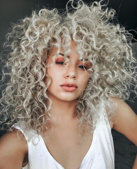 Afro Curly Wig Light Gray Blond Wig with Bangs for Black Women Fashion Party Wig