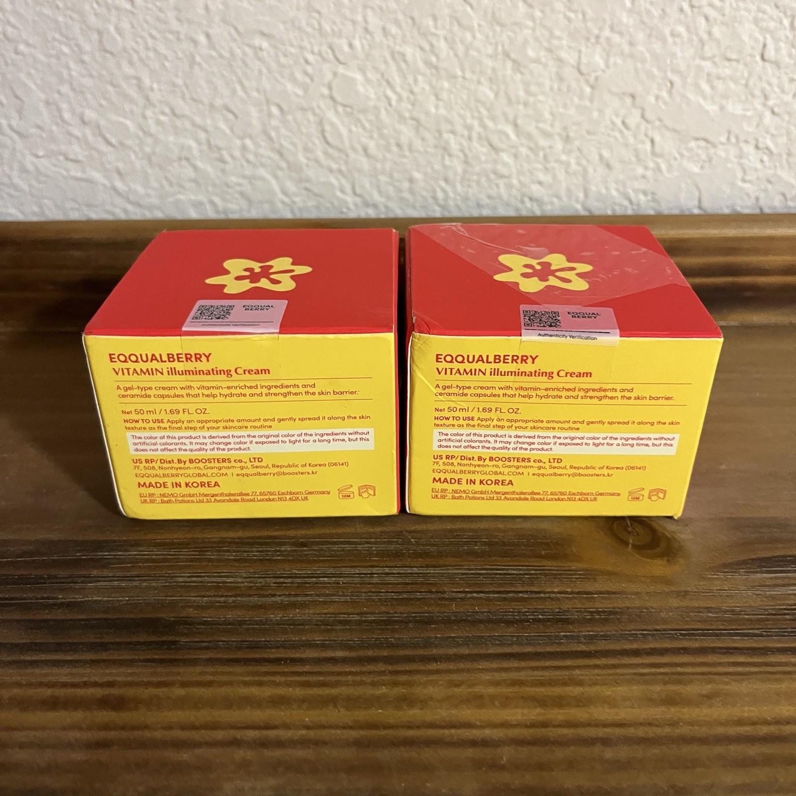 Lot Of 2 EQQUALBERRY Vitamin Illuminating Cream Glow Filter Vit C Exp: 12/2029