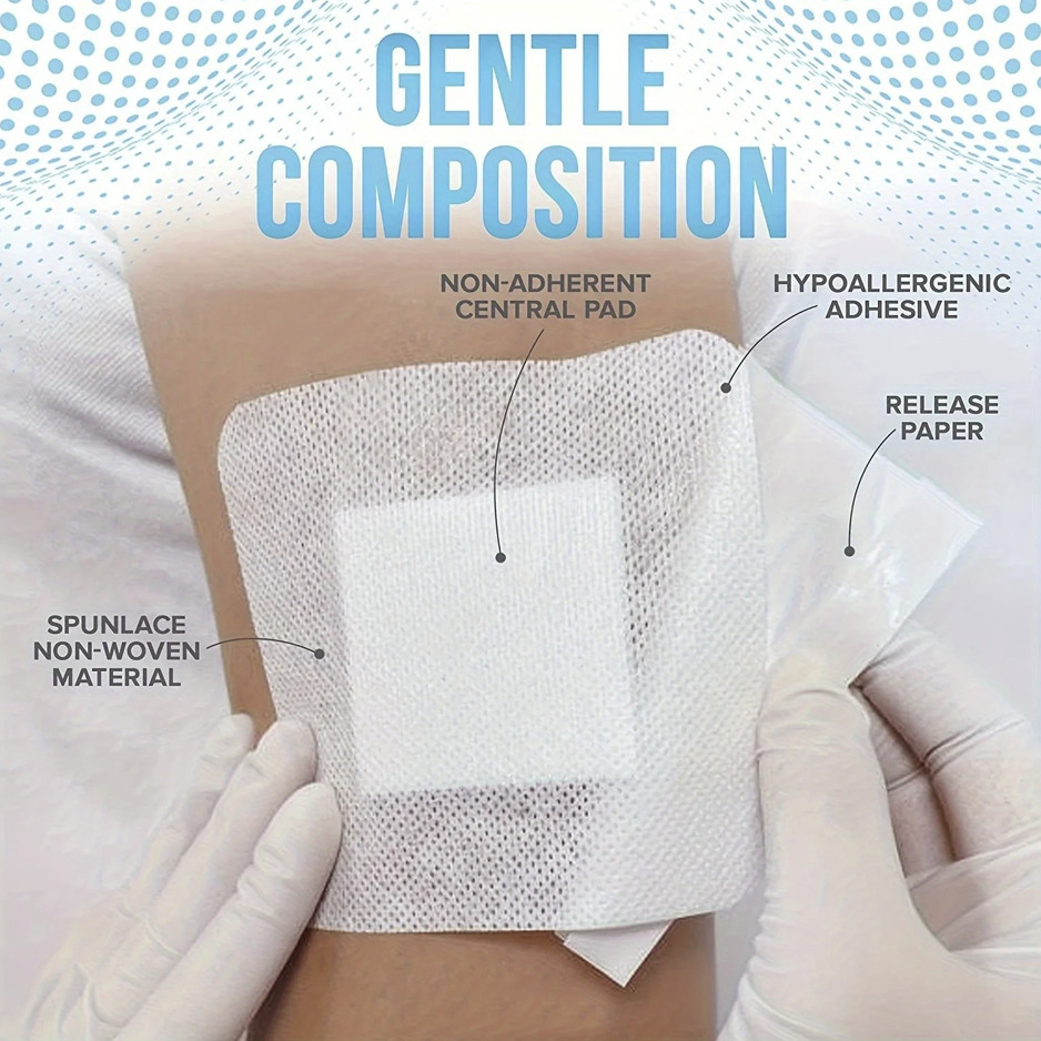 50pcs Large Hypoallergenic Wound Dressing Bandages 6×7cm First Aid Pads – NEW