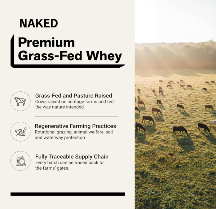 NAKED Whey Chocolate Protein Powder, 5 lb, 60 Servings