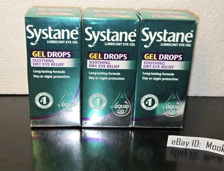EXP 07/2025+! 3 Box Lot Systane GEL DROPS Dry Eye Relief 10mL 1/3oz Day Night