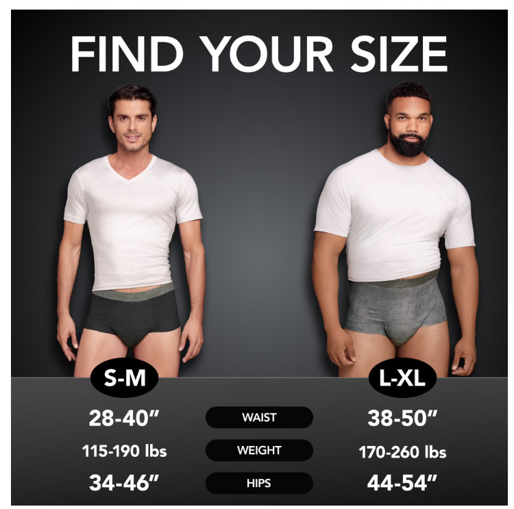 Depend Real Fit Incontinence Underwear for Men, Adult, S/M, Grey, 56 Count