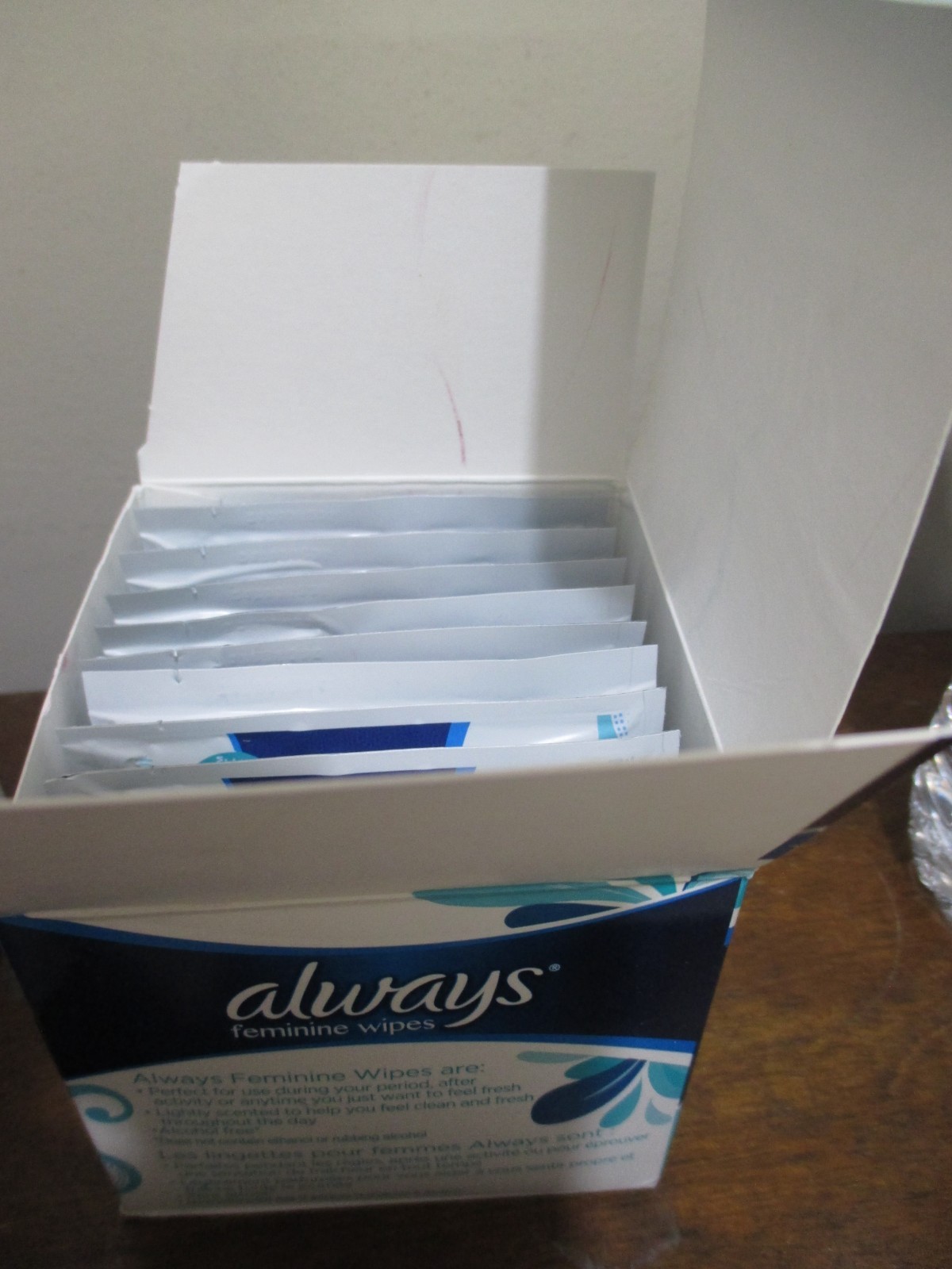 10 count Always Feminine Wipes Fresh and Clean Individual Wipes to Go