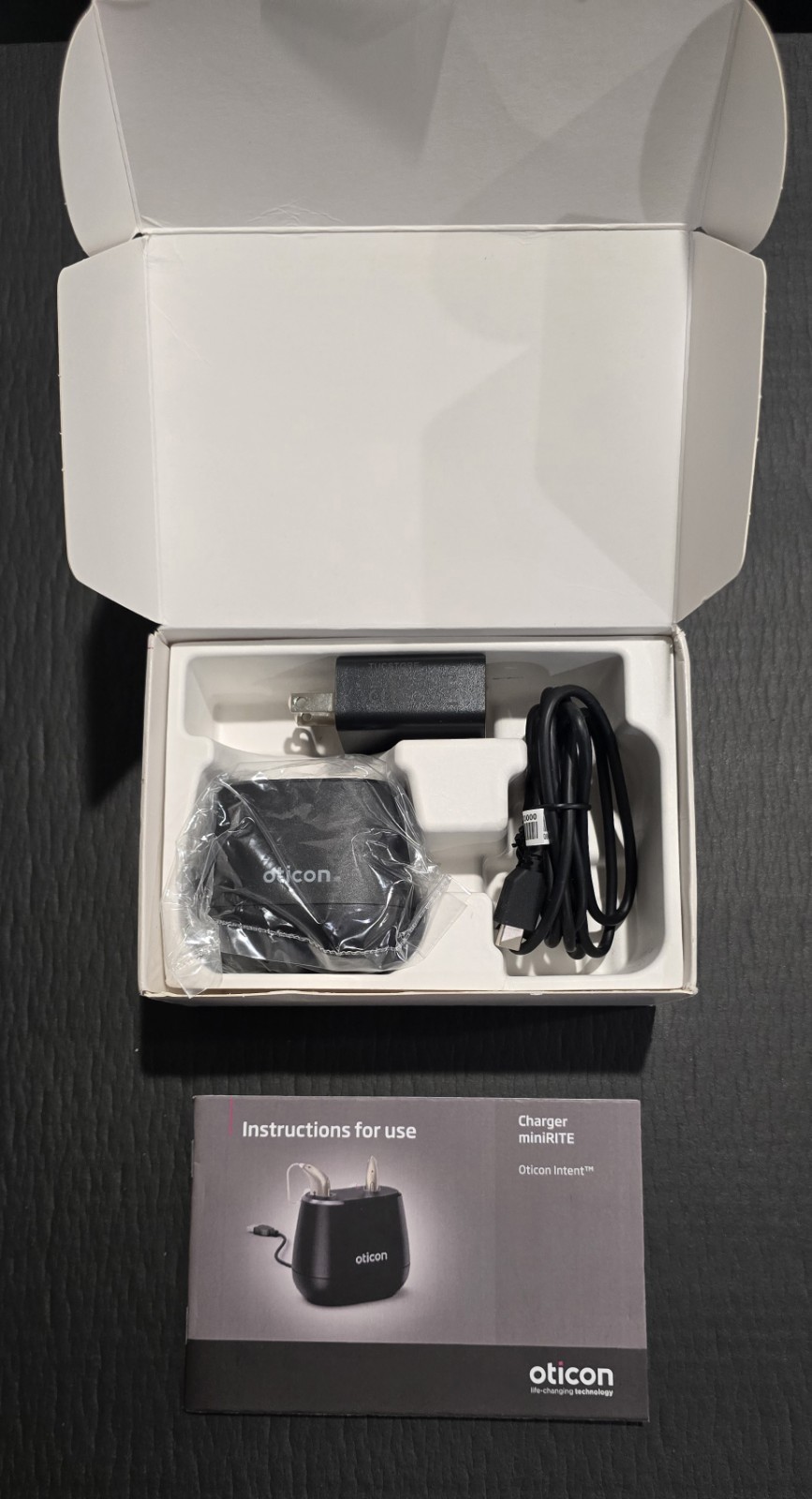 Oticon Charger Minirite For Intent Hearing Aids CC-1 Smart Charger Case