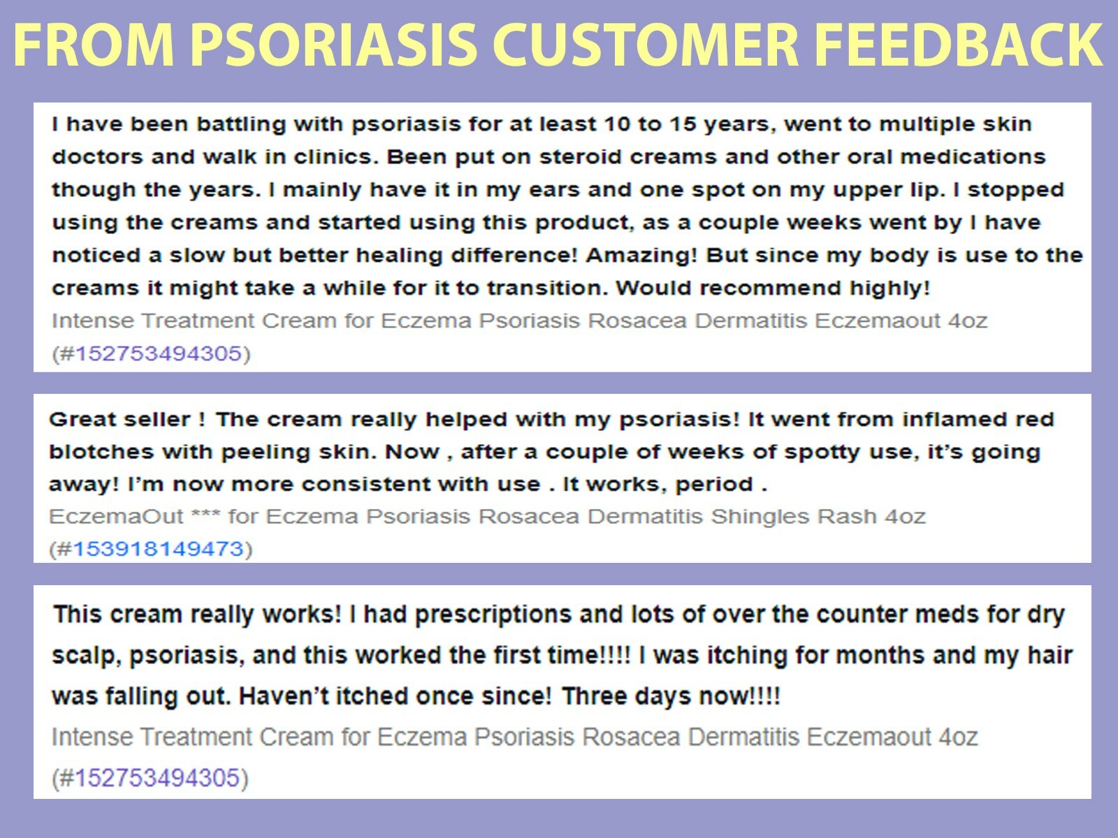 Intense Treatment Cream for Eczema Psoriasis Rosacea Dermatitis Eczemaout Acne