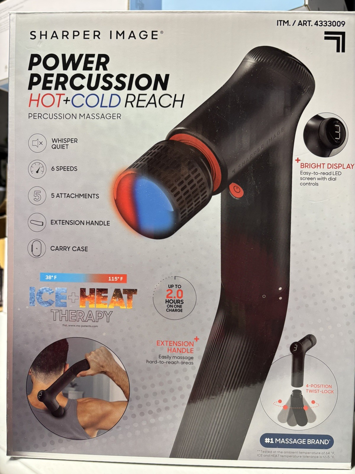 Sharper Image Power Percussion Hot & Cold Reach Percussion Massager New open box