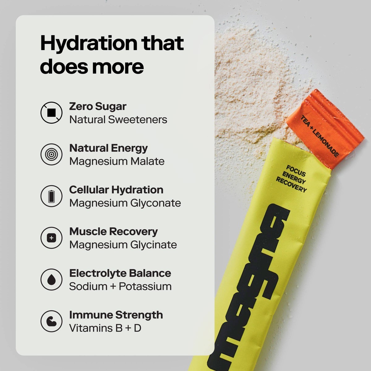 Magna Hydration Electrolyte Mix Stick Pack Dietary Supplement Vegan Powder -10ct