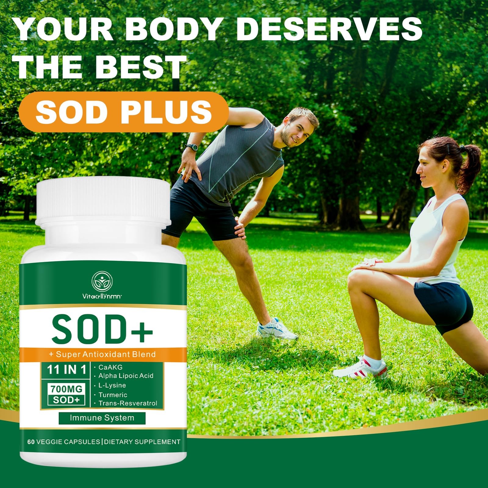VITACRLLYNMN 700MG Sod Superoxide Dismutase Supplement – 1 Count (Pack of 60)