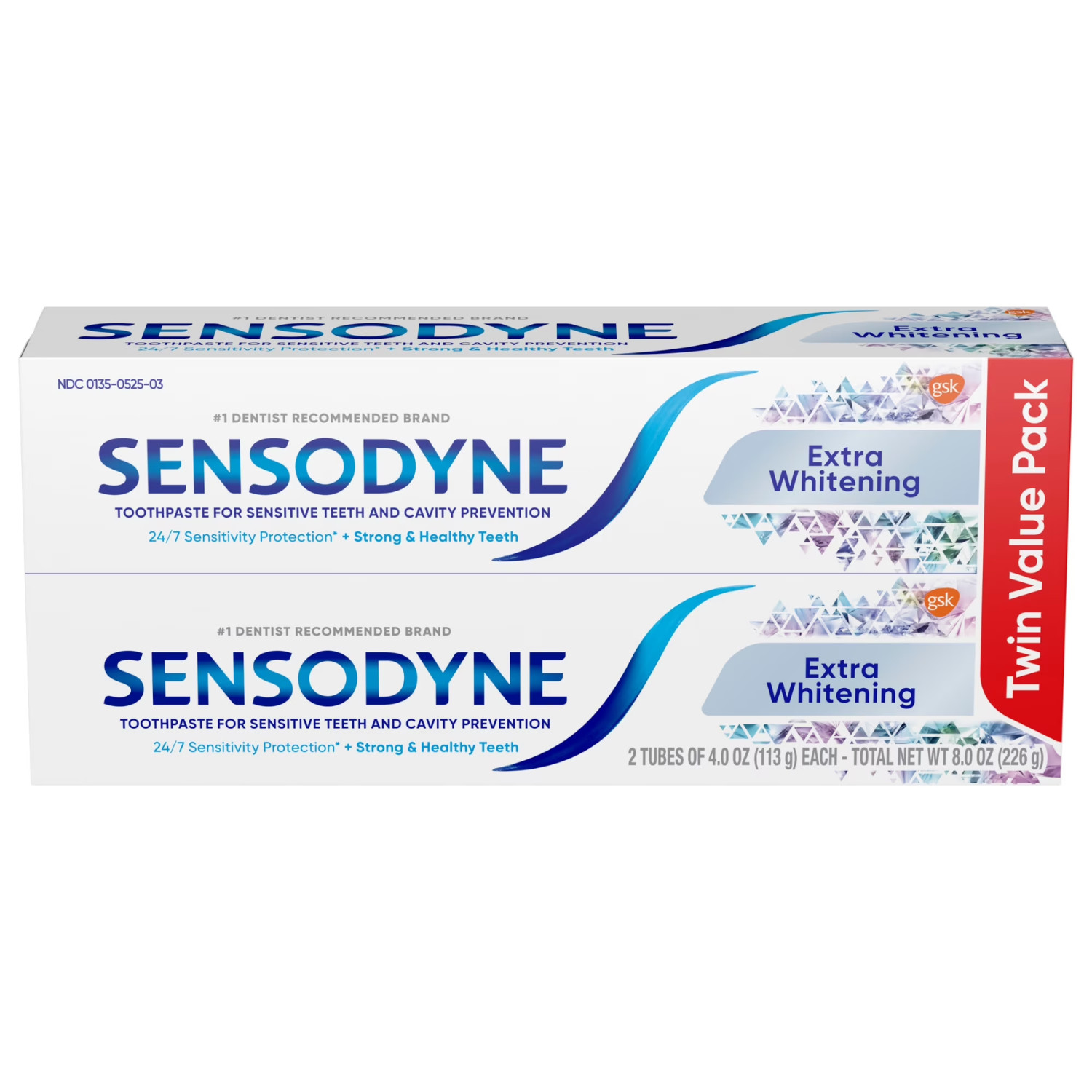 2 Pack Sensodyne Extra Whitening Sensitive Toothpaste Mint Flavor Adult 4 Oz