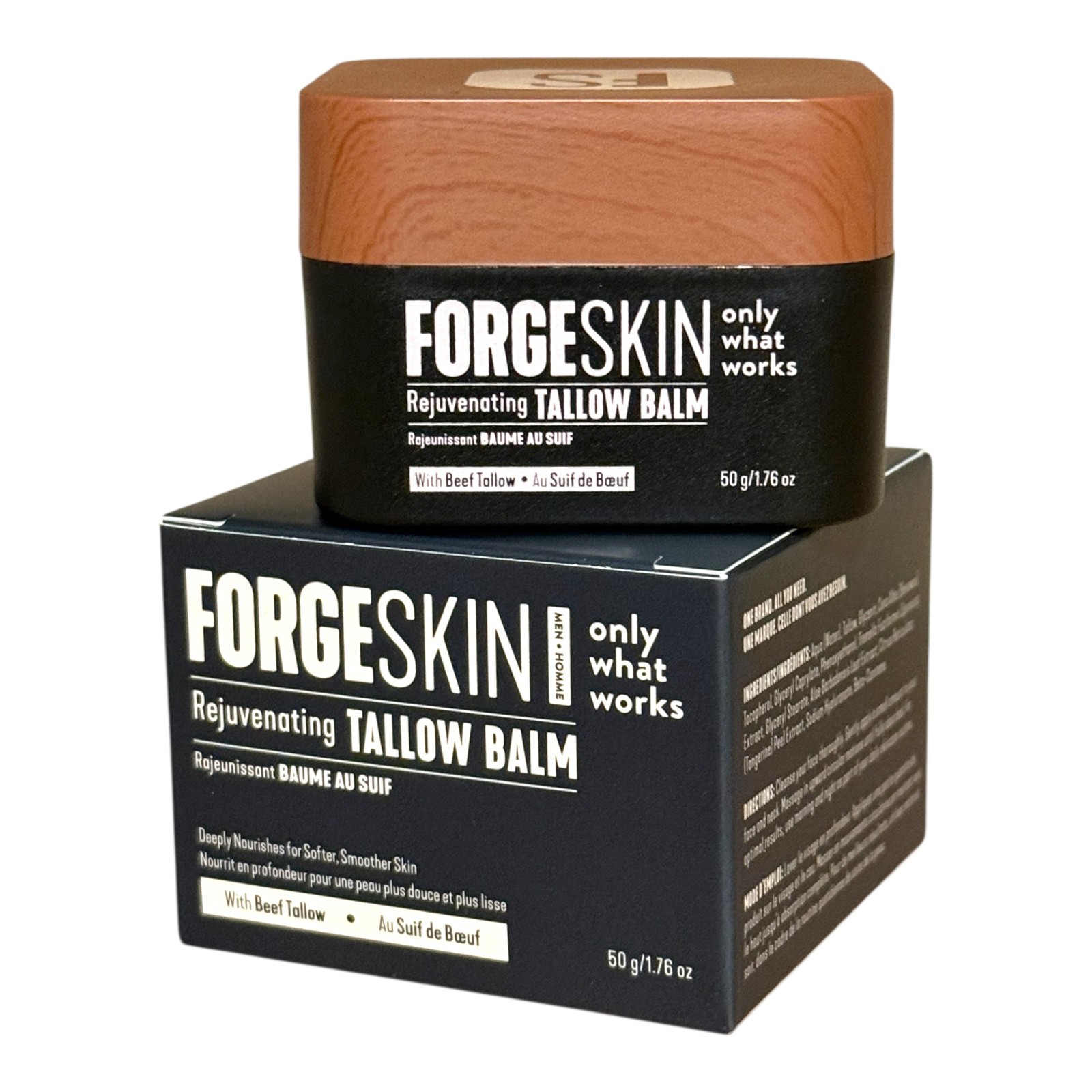 2 x FORGE SKIN for Men Face Tallow Balm 50g Beef Tallow Hydrating Cream