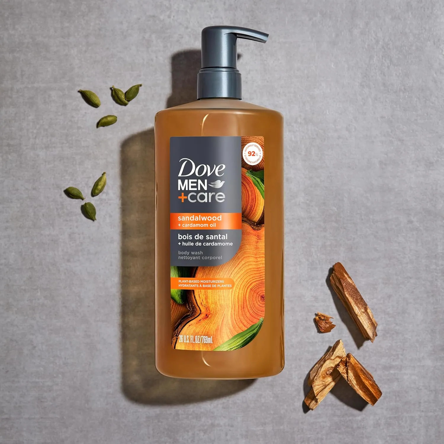 Dove Men Care Body Wash Sandalwood and Cardamom Oil Moisturizing 26oz