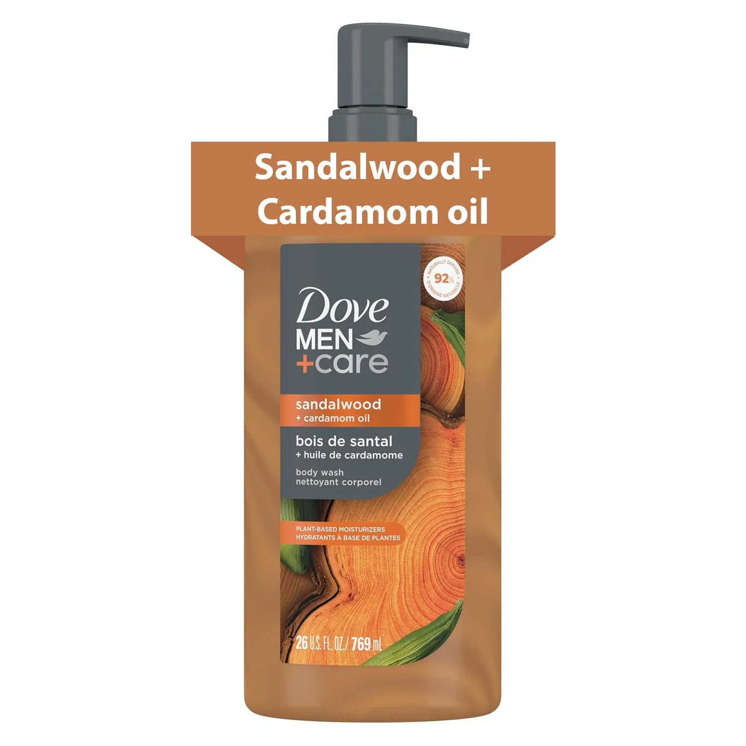 Dove Men Care Body Wash Sandalwood and Cardamom Oil Moisturizing 26oz