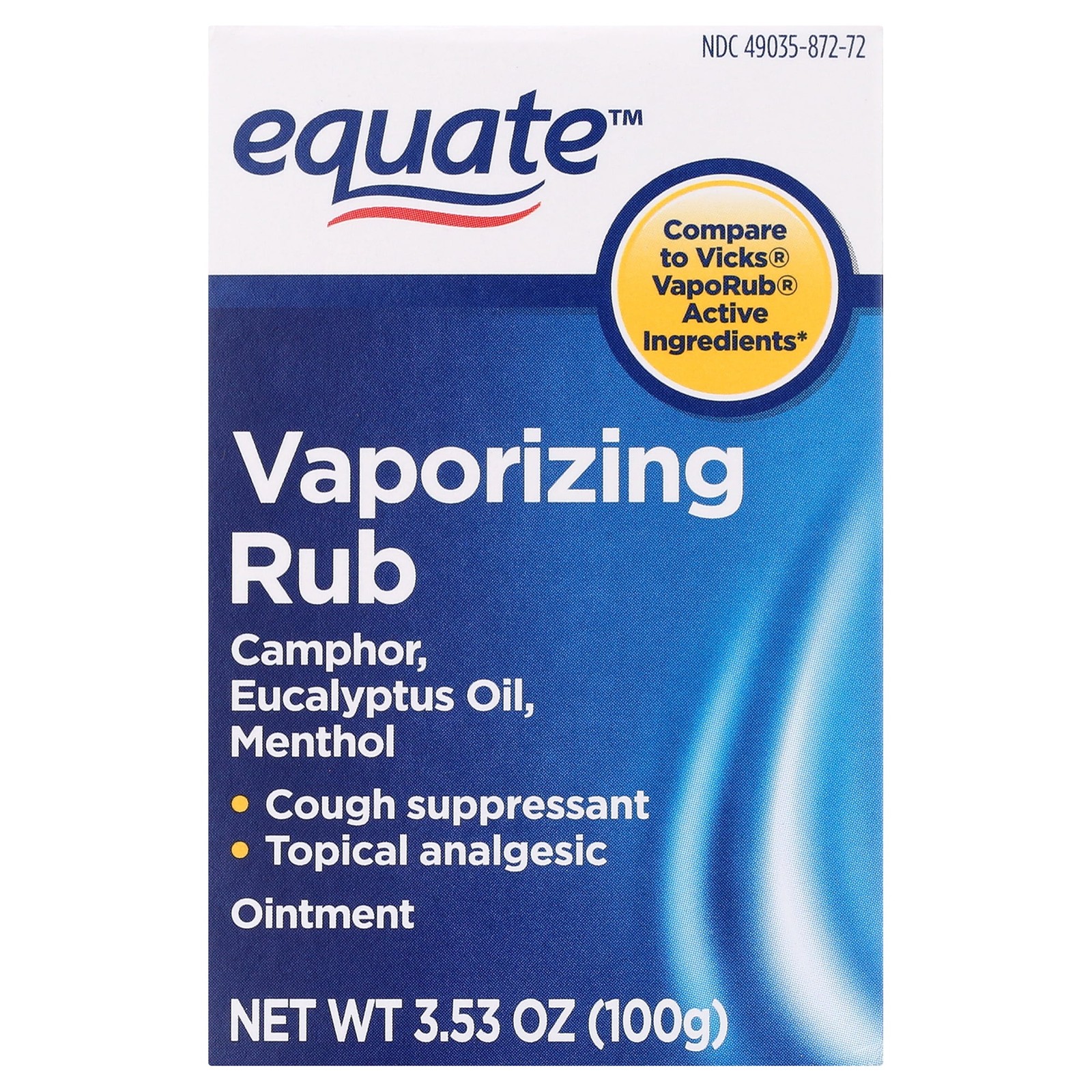 3 Pack Equate Vaporizing Rub Ointment 3.53oz Compare to Vicks Vaporub Active…