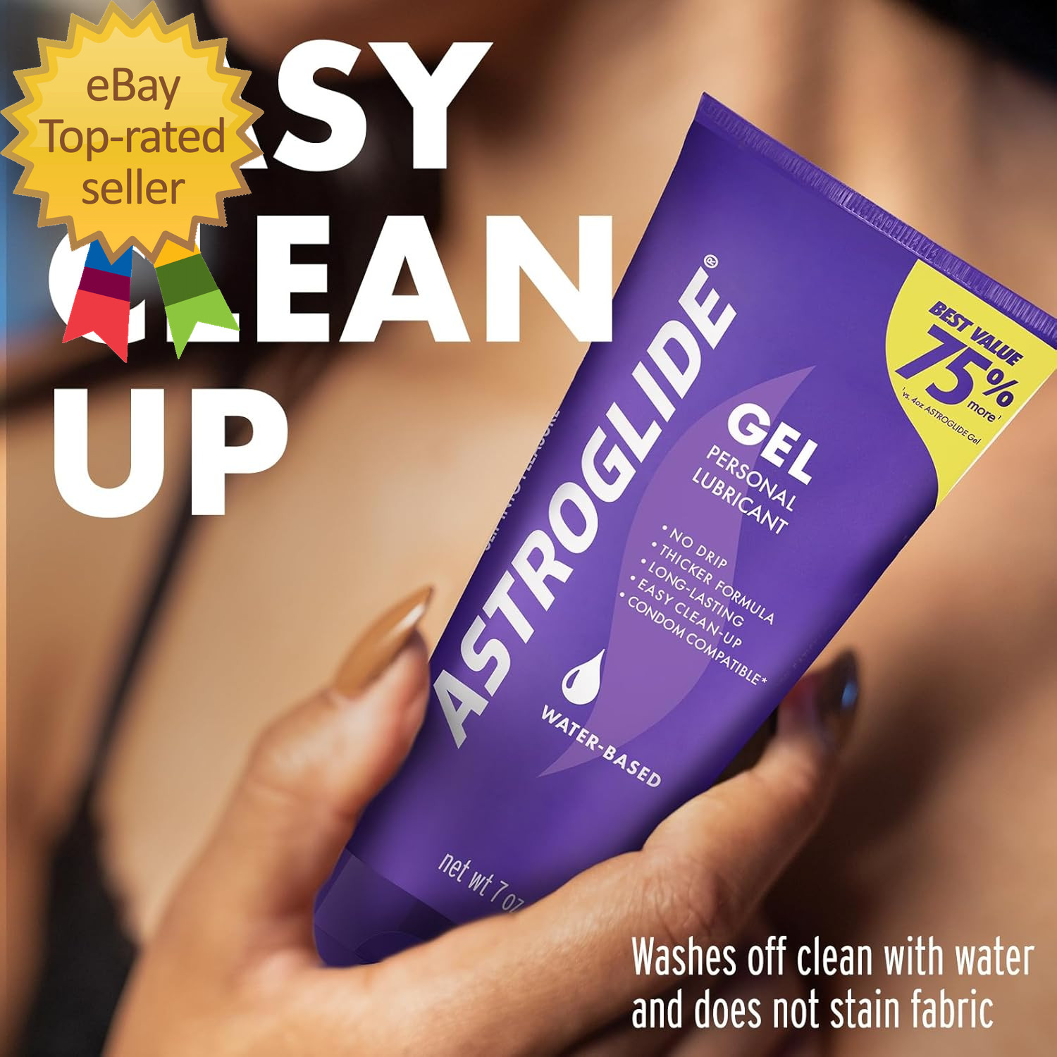 Astroglide Water Based Lube (7Oz), Ultra Gentle Gel Personal Lubricant for Vagin