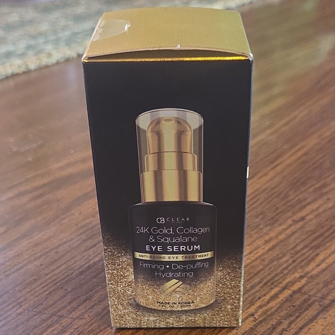 Clear Beauty 24K Gold Collagen & Squalane Eye Serum Firming Hydrating 0.7oz