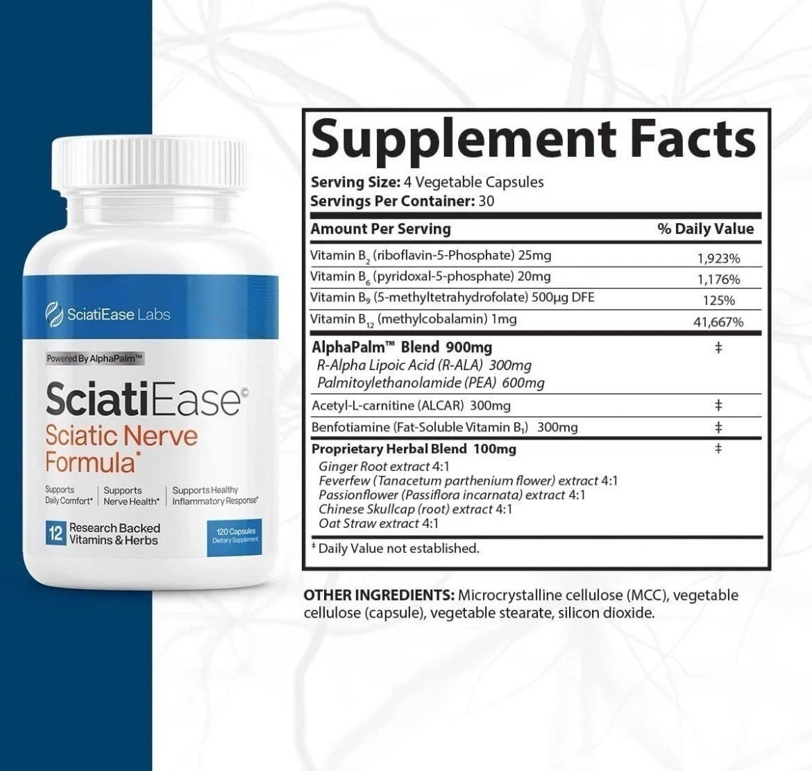HOT 3 Pack SciatiEase Labs Sciati Ease Sciatic Nerve Formula 120 Cap NEW