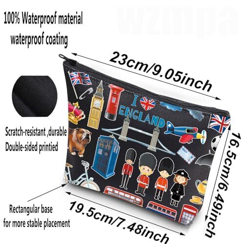 England Travel Cosmetic Bag British Vacation Gifts United Kingdom EnglanBL-BL