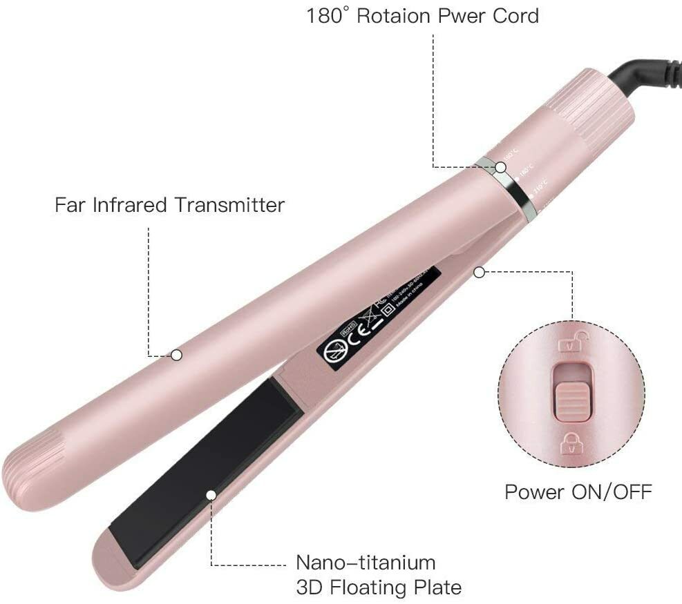 Hair Straightener Titanium Ceramic Flat Iron For Thick Hair