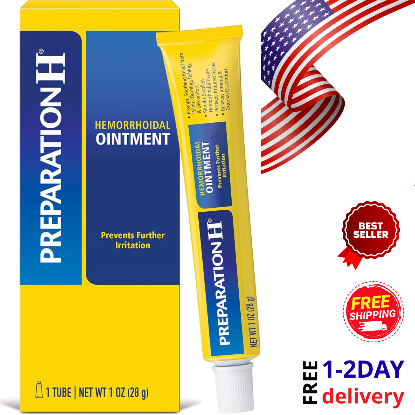 Preparation H Hemorrhoid Ointment, Itching, Burning and Discomfort Relief – 1 Oz