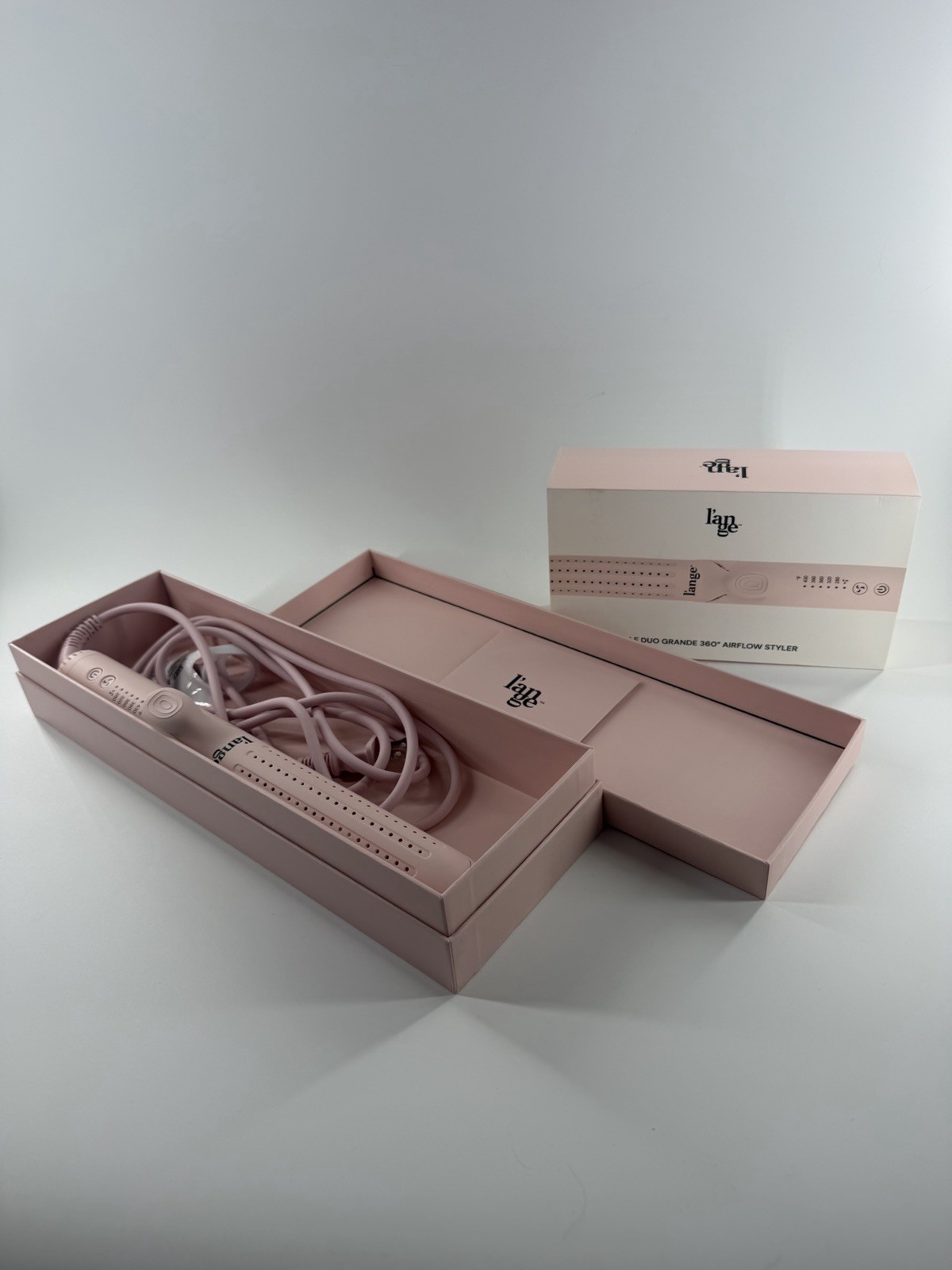 L’ange Le Duo Grande 360 Airflow Styler Pink Hair Straightener Flat Iron Boxed