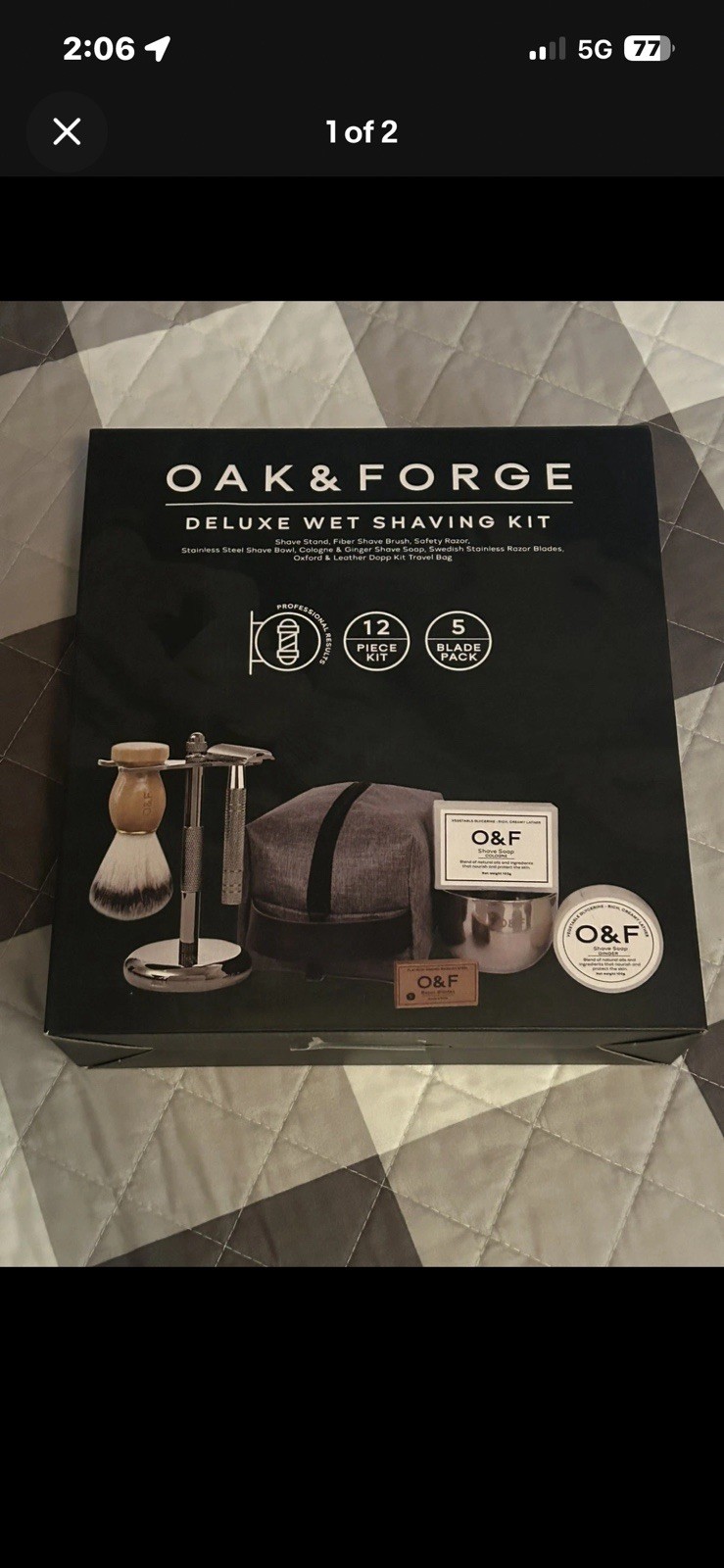 Oak & Forge Deluxe 12-Piece Wet Shaving Kit Professional Results