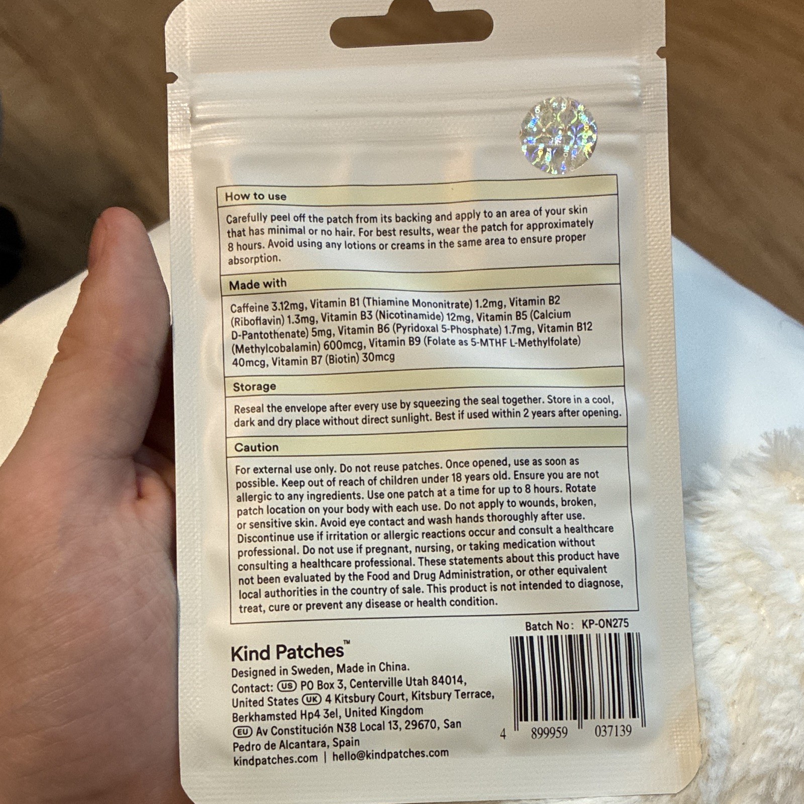 Kind Patches Energy Boost Vegan Patches 30 Pack Natural Ingredients