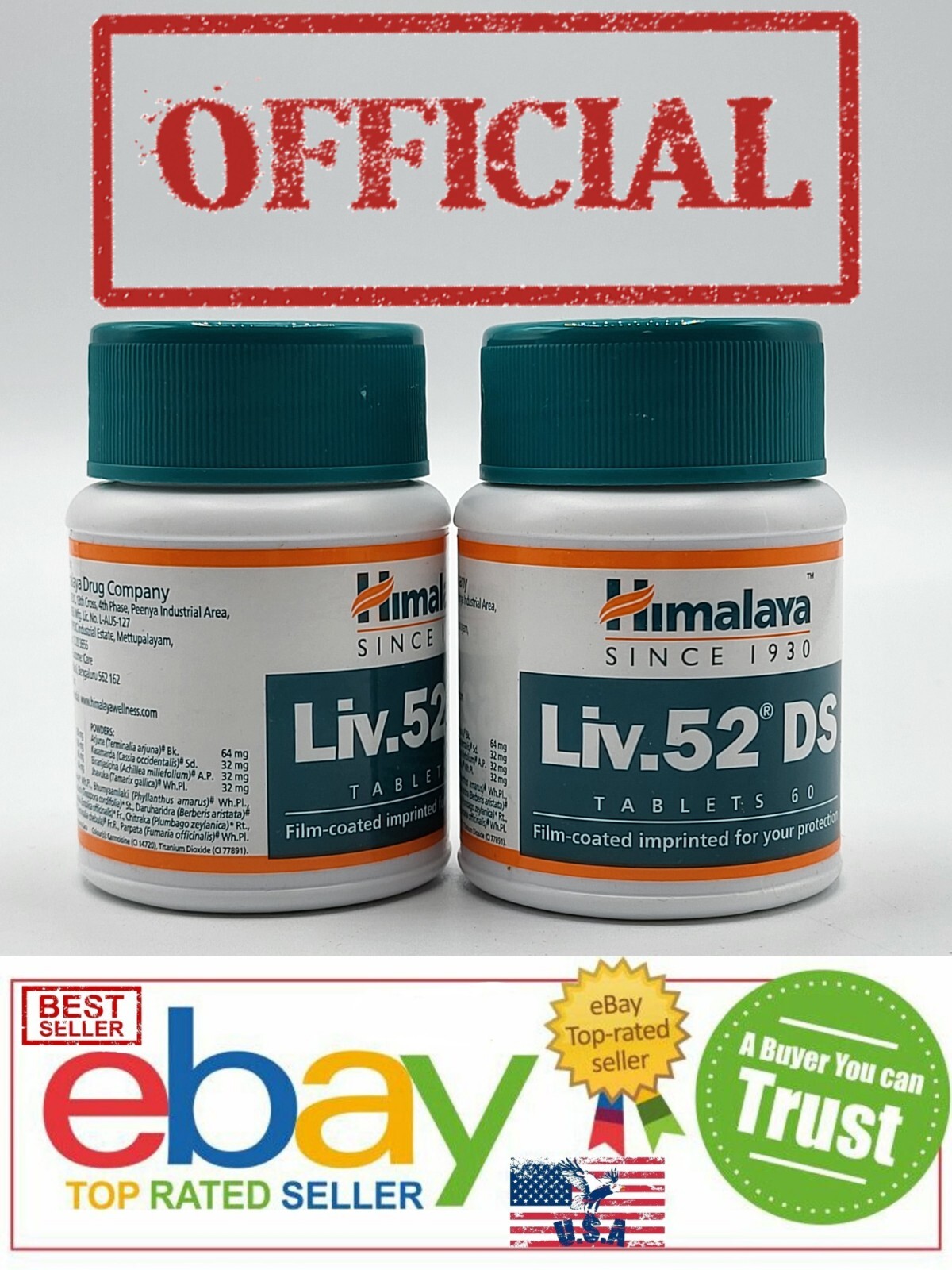 Himalaya 2 Bottles OFFICIAL Bestseller USA Organic LIVER Herbals Support
