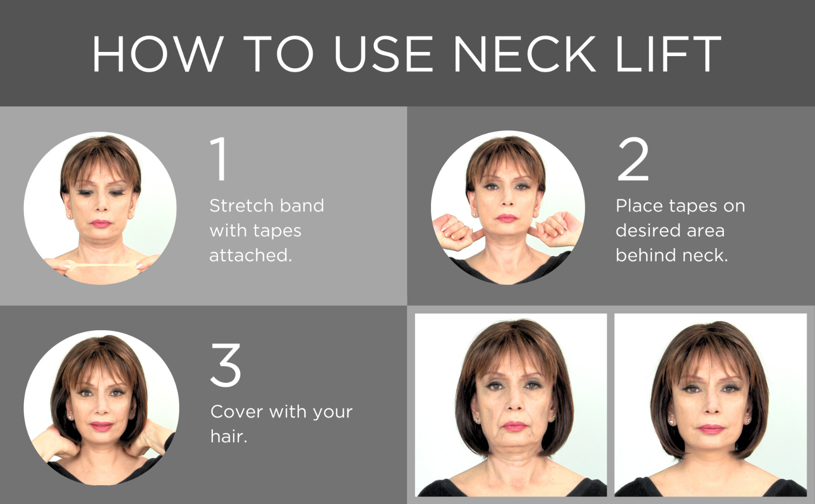 Instant Face, Neck and Eye Lift (Light Hair) Facelift Tapes & Bands Secret Lift