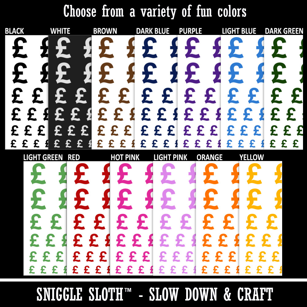 Pound Sterling Symbol United Kingdom Temporary Tattoo Water Resistant Set