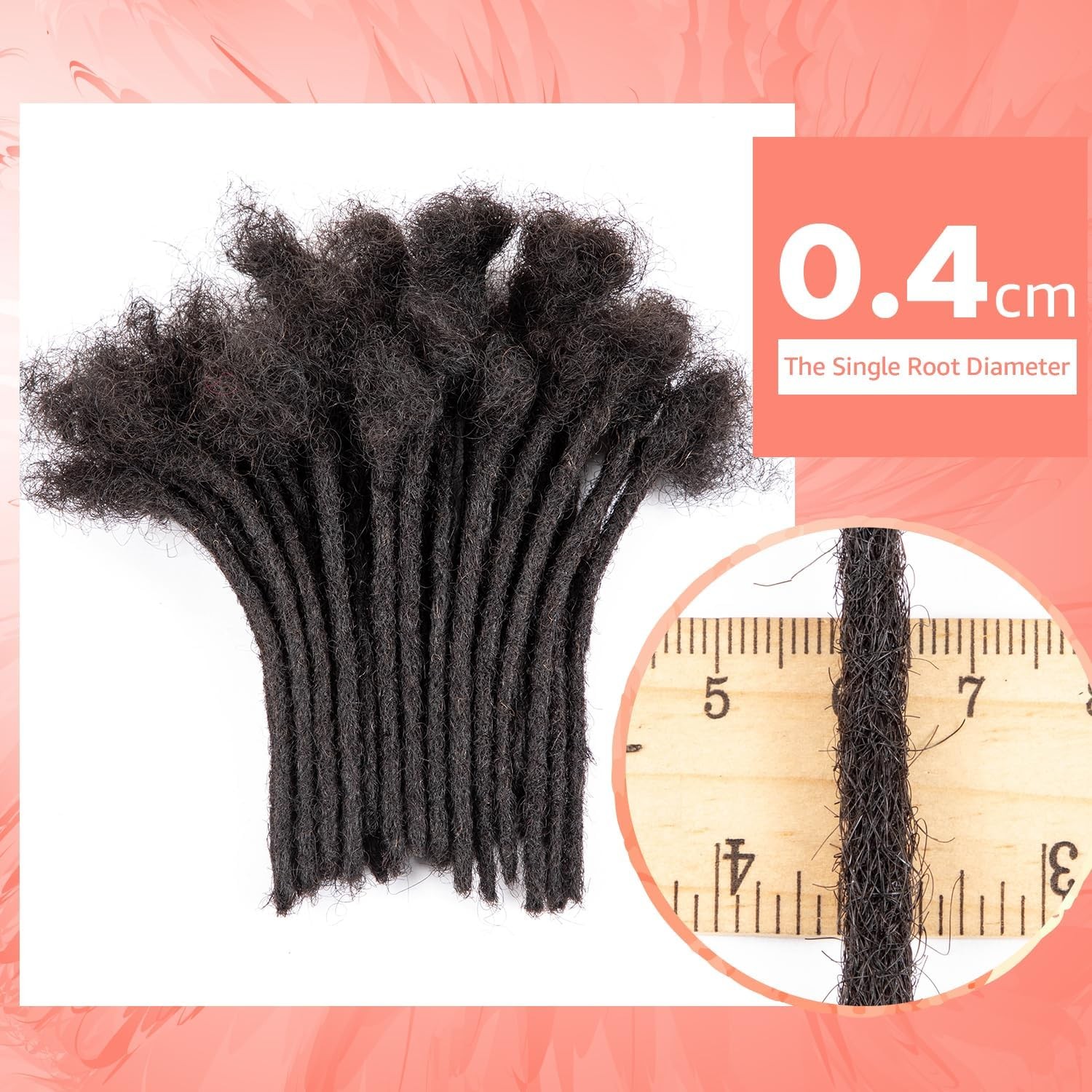 Jiajia Teresa Small 0.4Cm And 0.8Cm Width 6-18 Inch 100 Human Hair Dreadlock