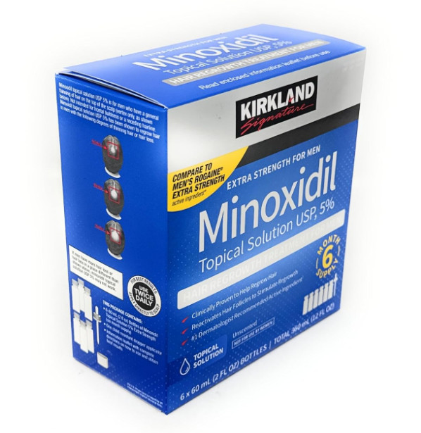 Kirkland Signature Minoxidil 5% Hair Regrowth Treatment for Men – 6 Month Supply