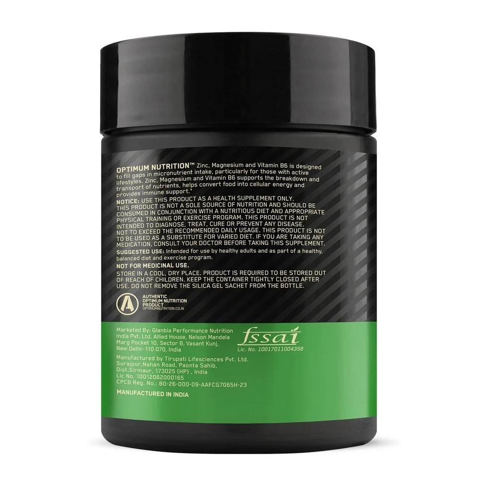 Optimum Nutrition ZMA 60 Caps Zinc Magnesium Aspartate | Strength & Recovery