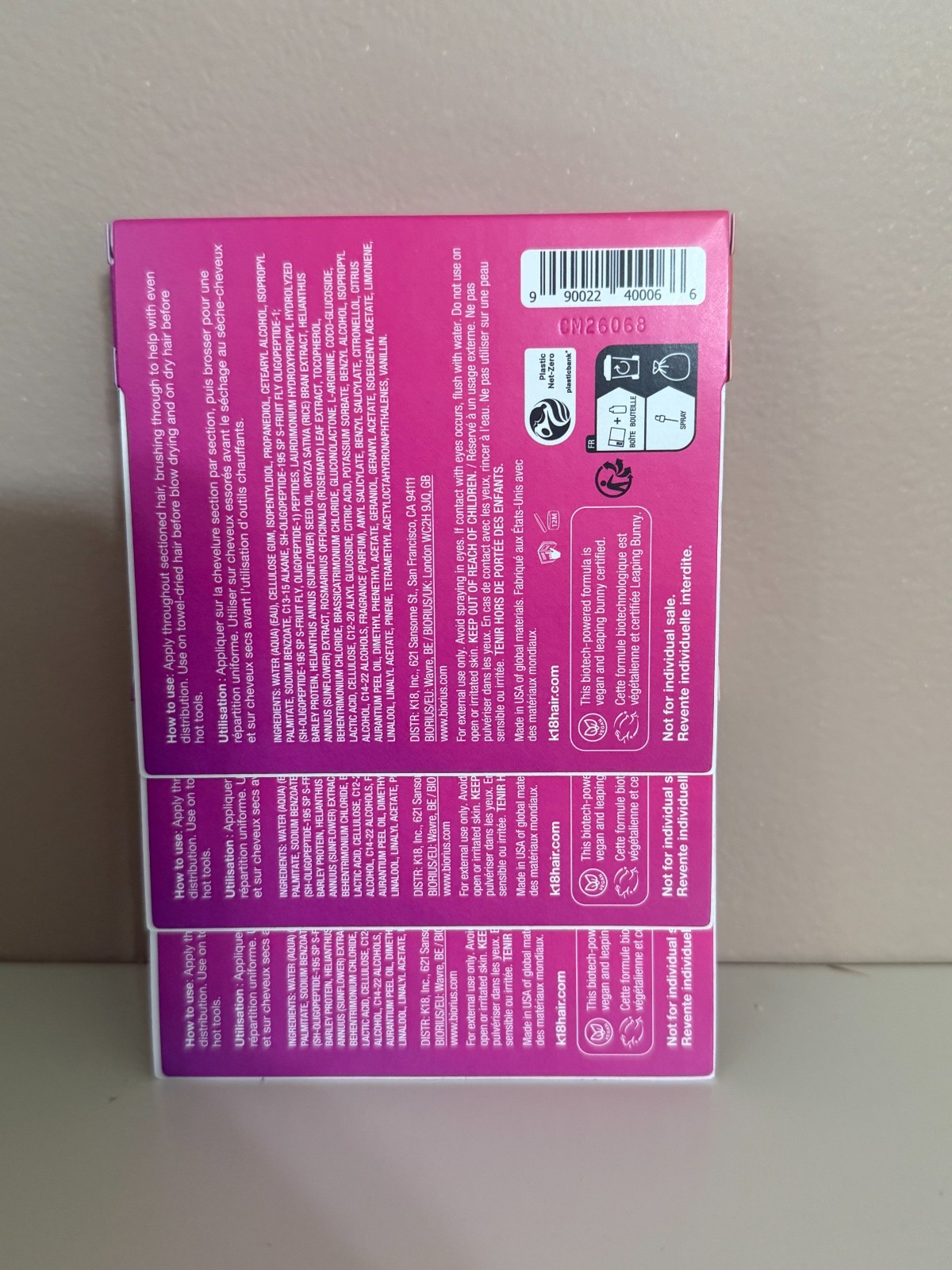 K18 BIOMIMETIC HAIRSCIENCE HeatBounce CONDITIONING Heat Protectant 15 ml 0.5 oz