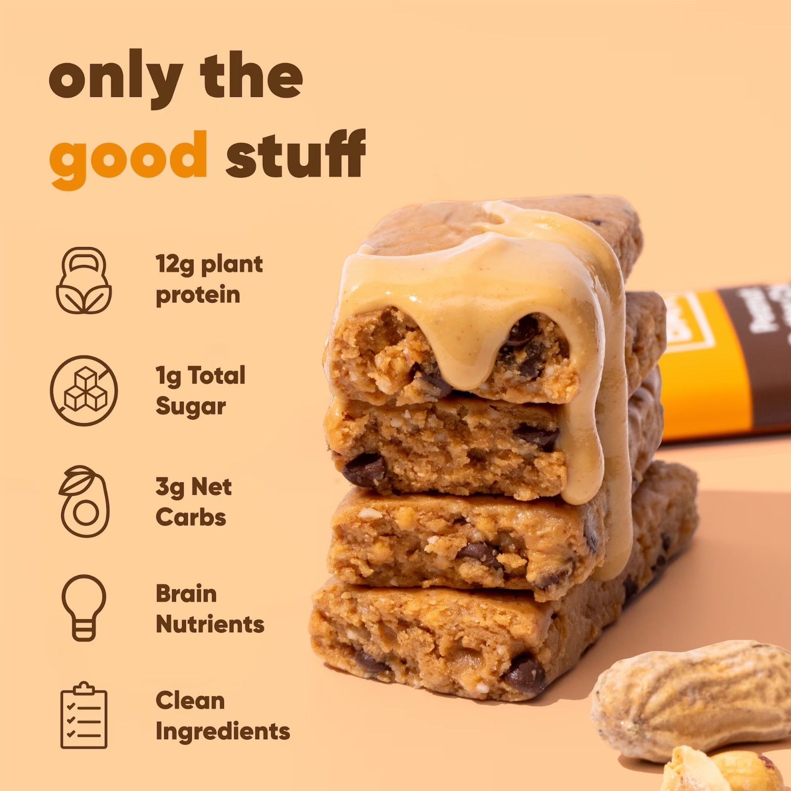 IQBAR Chocolate Chip Peanut Butter Protein 8 bars – Free Shipping