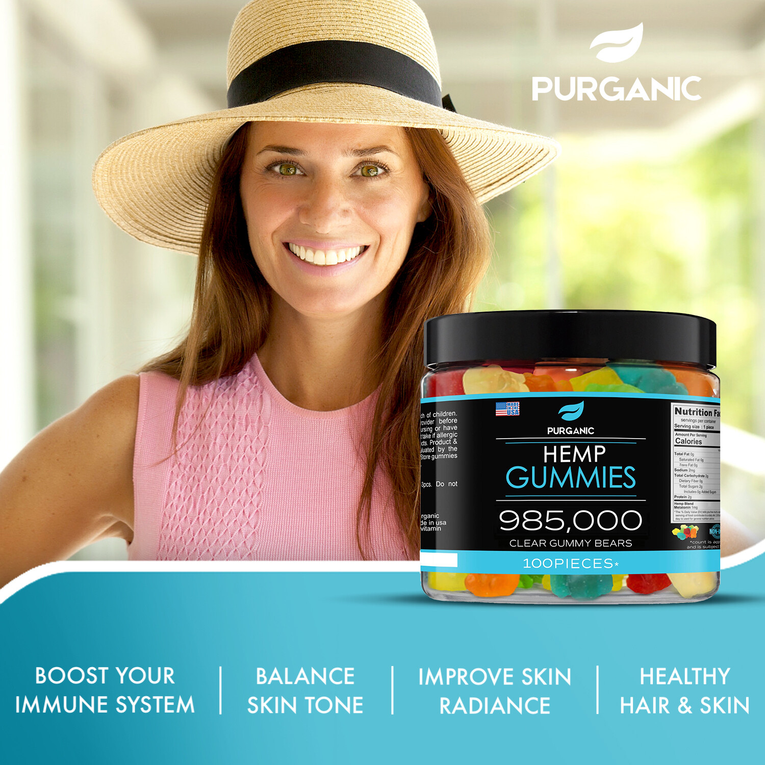 Natural Gummies for Stress Relief – Great for Pain, Insomnia & Anxiety -100ct