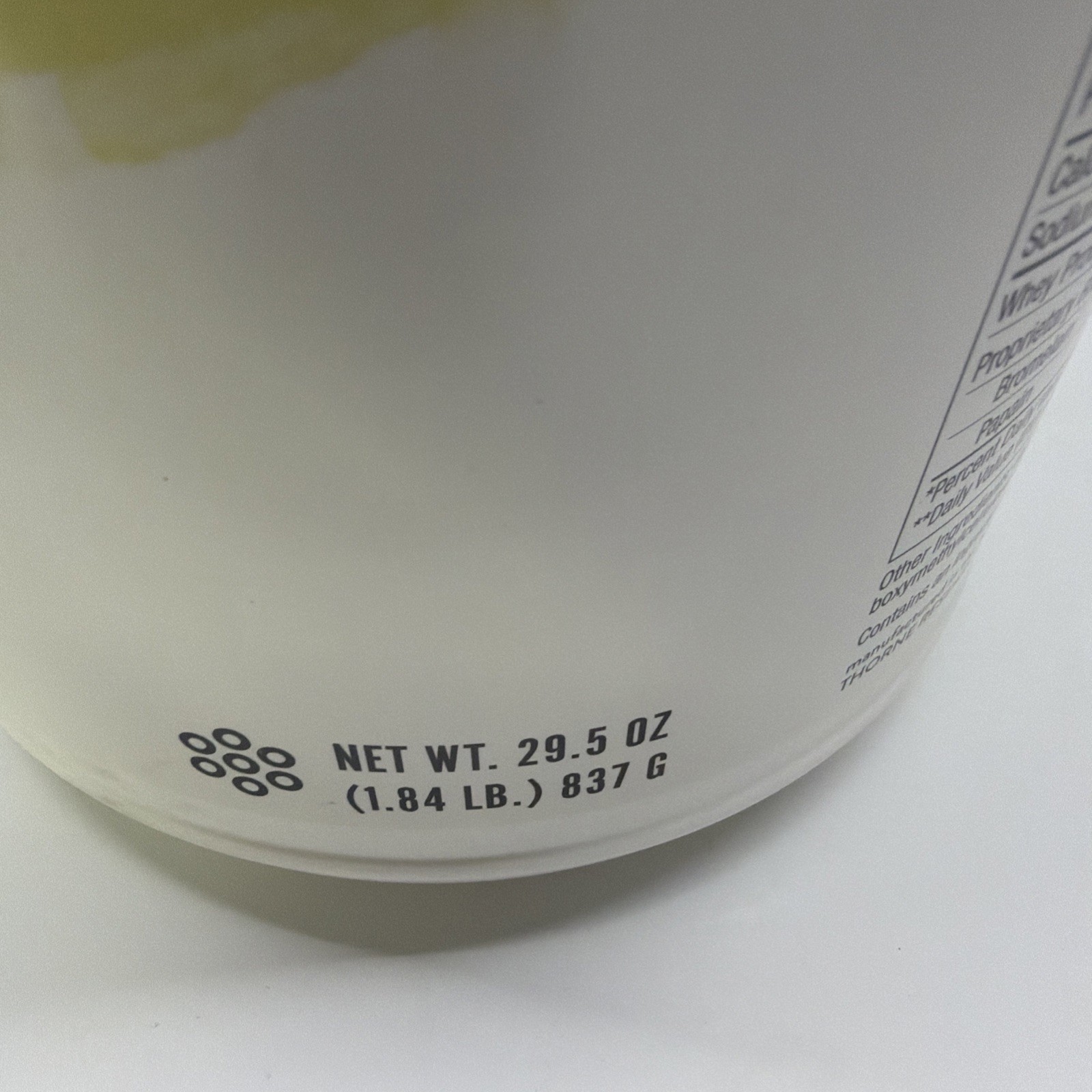 THORNE Whey Protein Isolate – Vanilla – 30 Scoops – EXP 01/2027