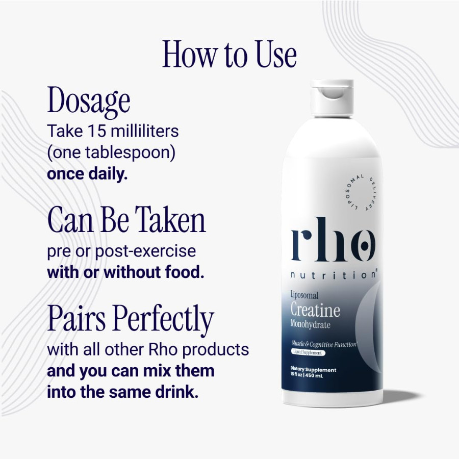 Rho Nutrition Liposomal Creatine Monohydrate – Muscle Recovery Energy Supports