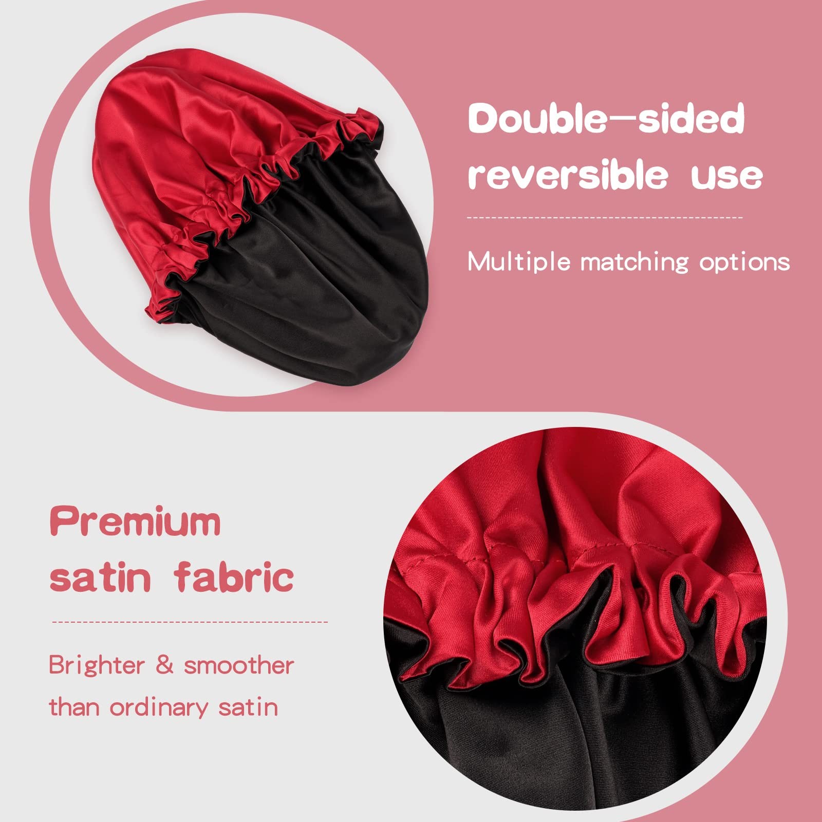 Baby Bonnet for 6-36 Months Sleeping: Reversible Months, Claret-black