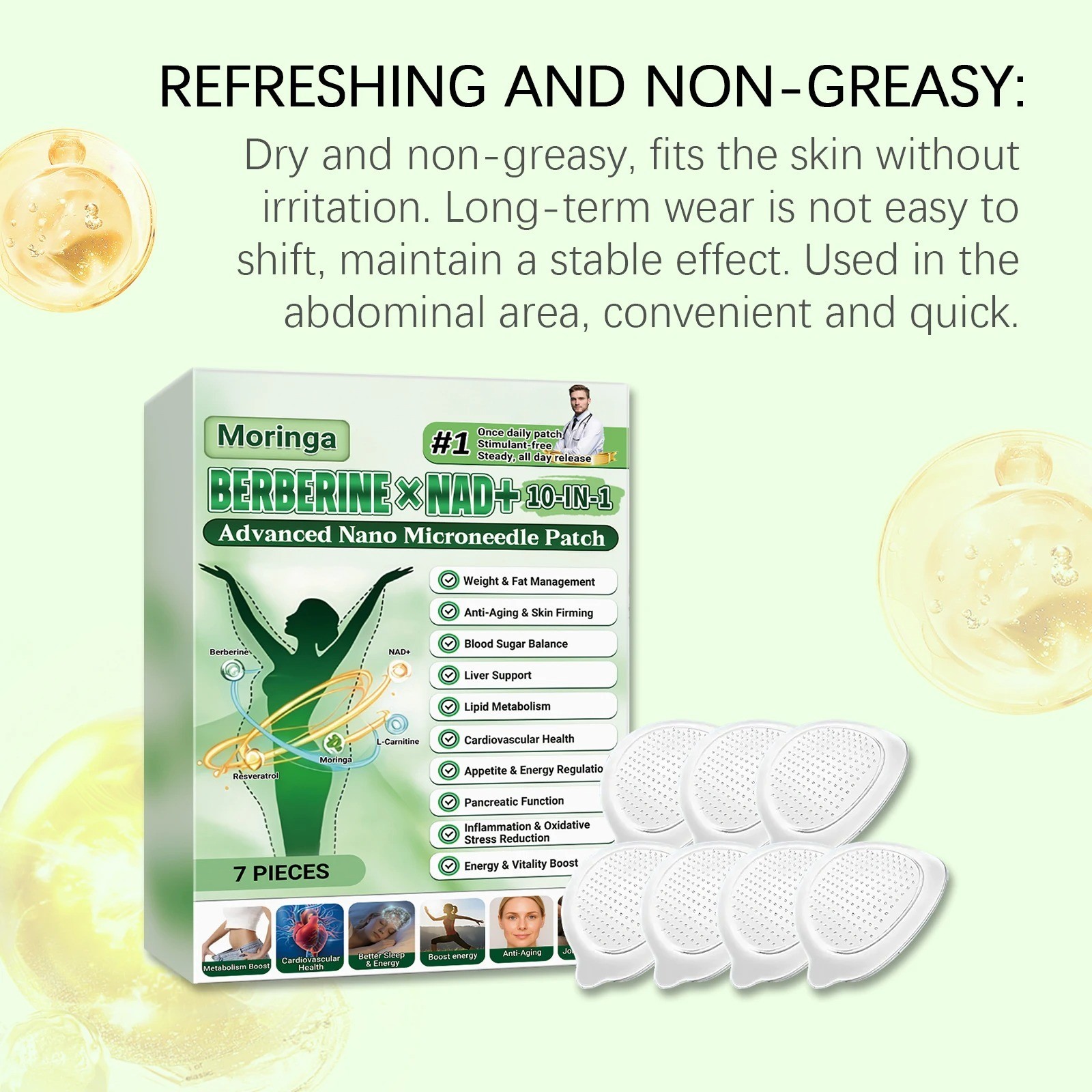 50% OFF Moringa Berberine x NAD+ 10-in-1 Advanced Nano Microneedle Patches New*