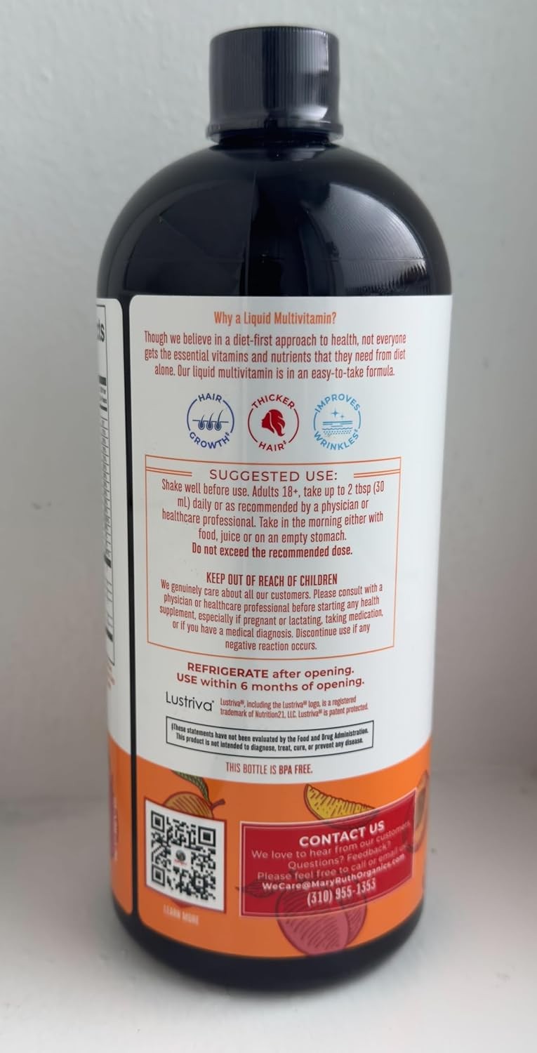 MARYRUTH’S Liquid Multivitamin+Hair Growth|Clinically Tested for Thicker 10000mc
