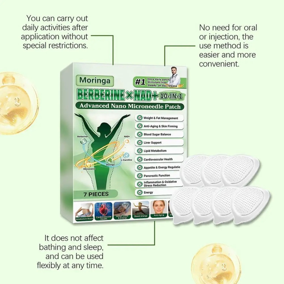 50% OFF Moringa Berberine x NAD+ 10-in-1 Advanced Nano Microneedle Patches New