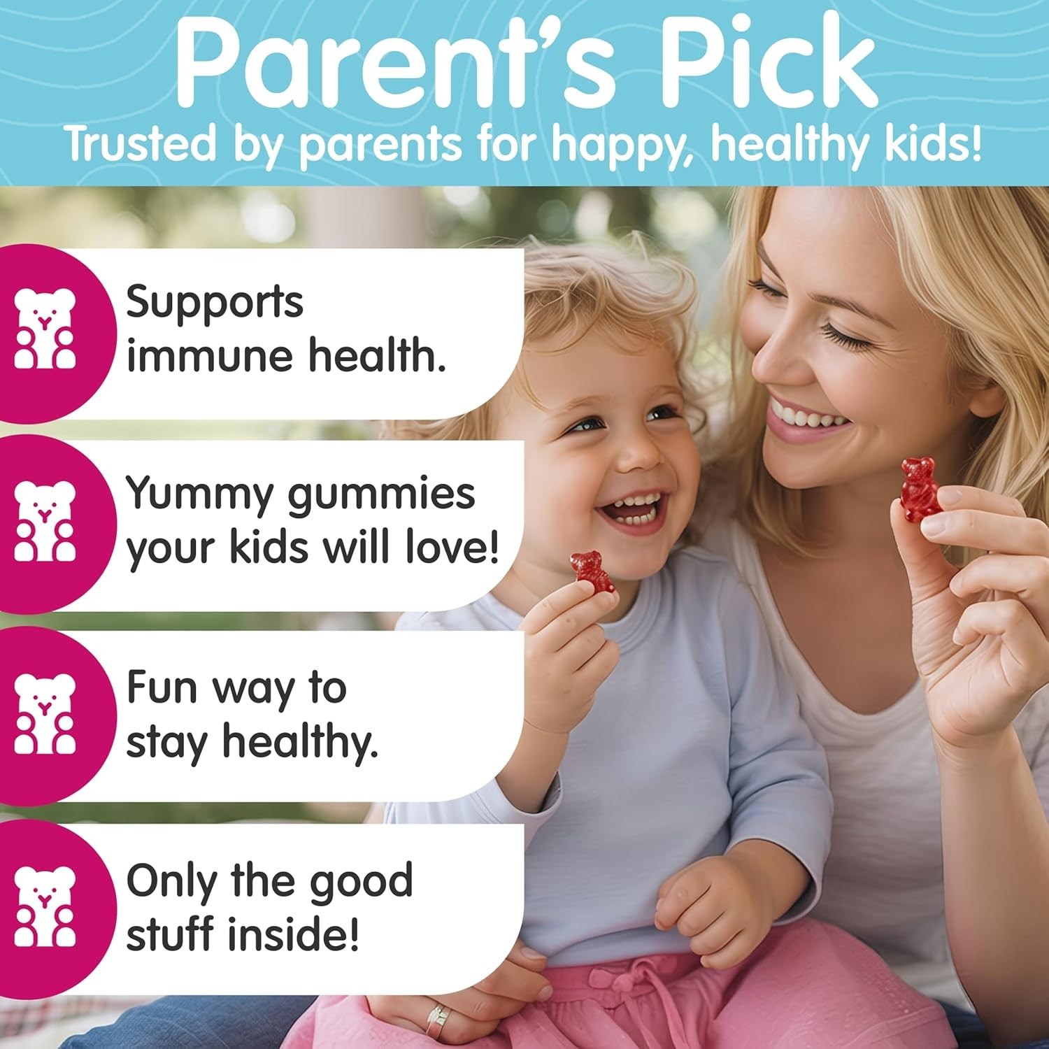 Elderberry Gummies for Kids with Vitamin C & Zinc Immune Health | 60 Gummies