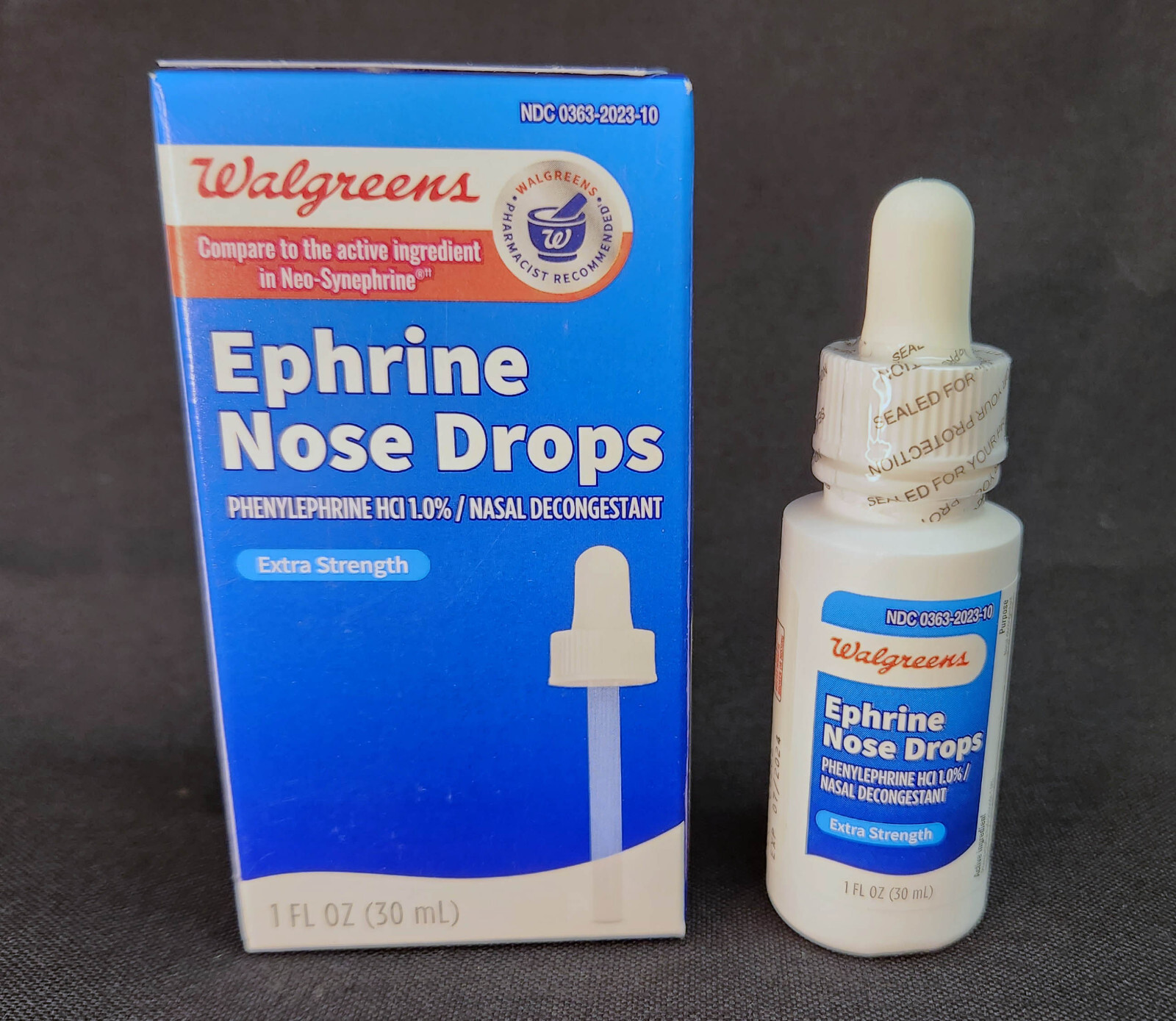 Nose Drops, 2 Pack, Walgreens Ephrine Nasal Decongestant, 1oz EXP 10/2025