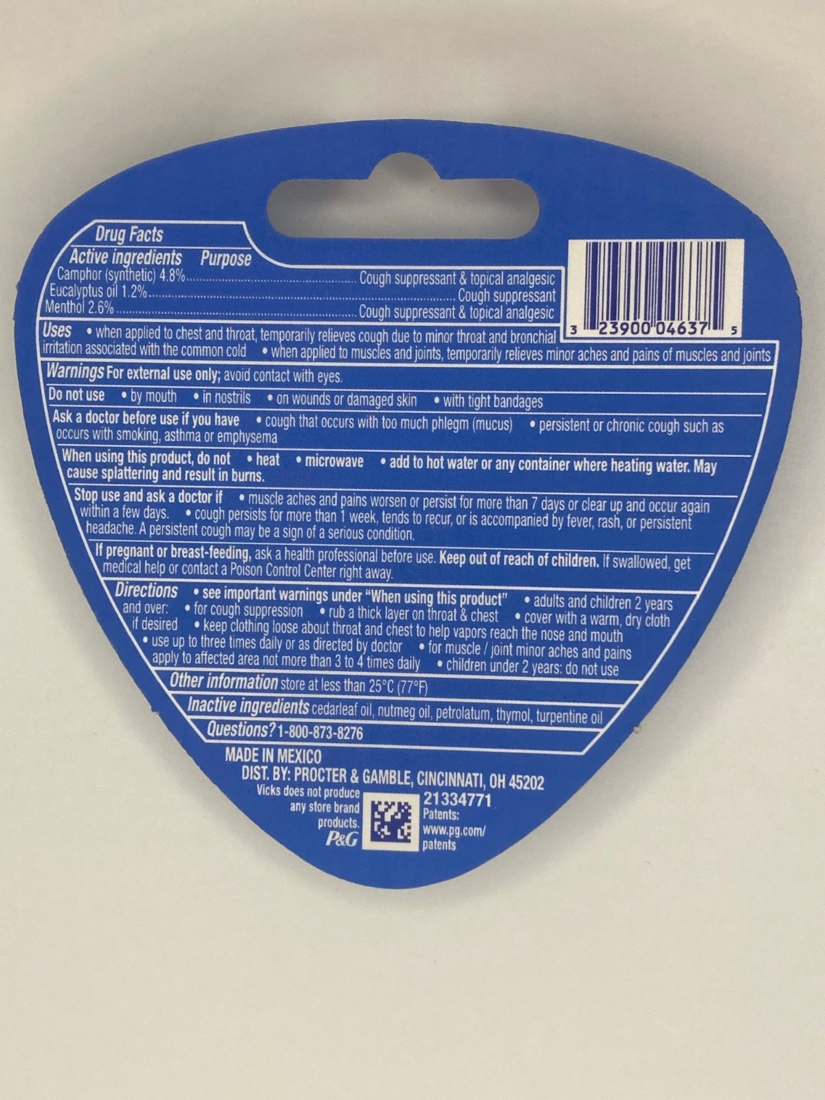 Lot of 6 Vicks VapoRub Cough Suppressant Topical Analgesic Ointment 0.45oz
