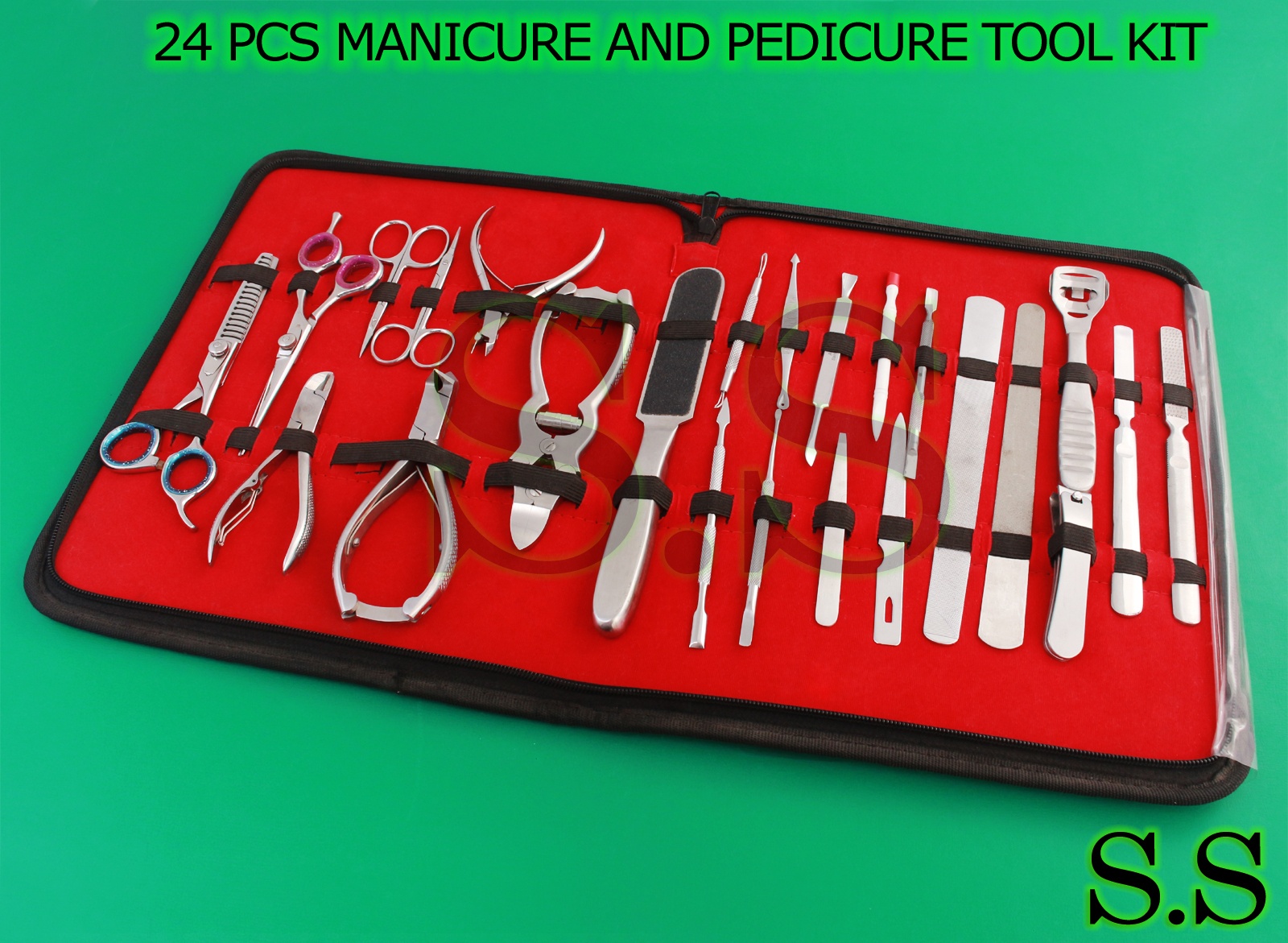 24 Pcs New Full Range Stainless Steel Manicure And Pedicure Tool Kit/set BTS-165