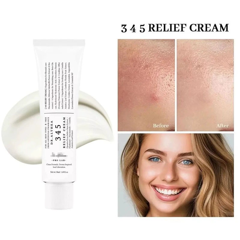345 Relief Cream 1.69 Fl Oz Soothing Moisturising Face Cream for Skin