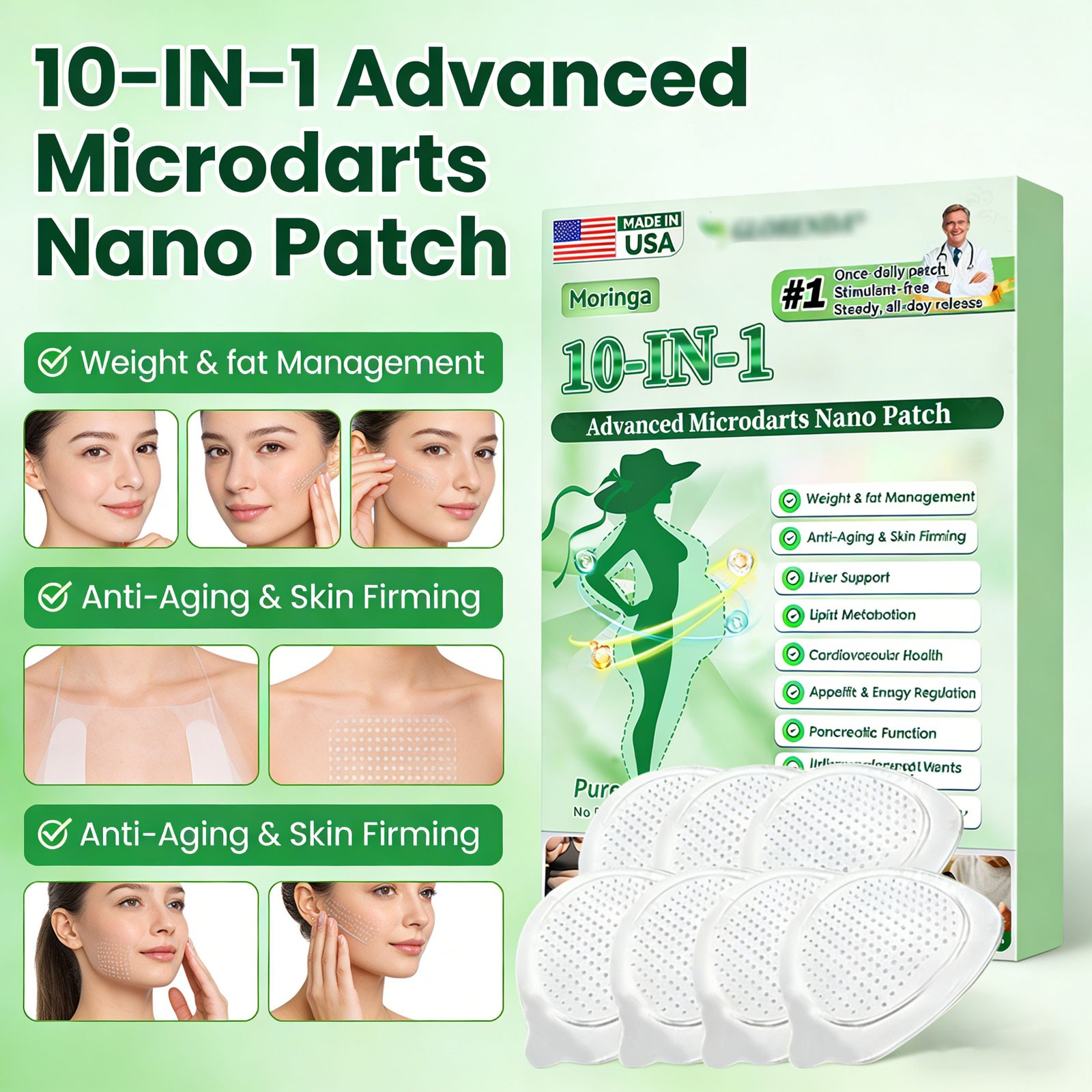 InsLemon Moringa Berberine AMPK 10-in-1 Metabolic Support Nano Microneedle Pat1x