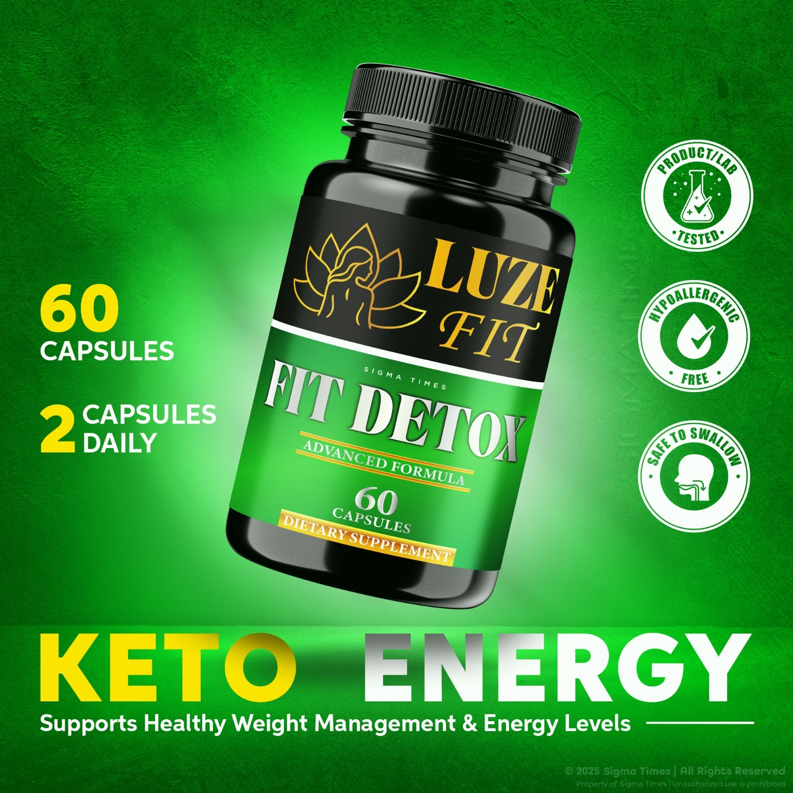 Luze Fit Detox Pills – LuzeFit Fit Detox Formula for Natural Weight Loss 60 ct