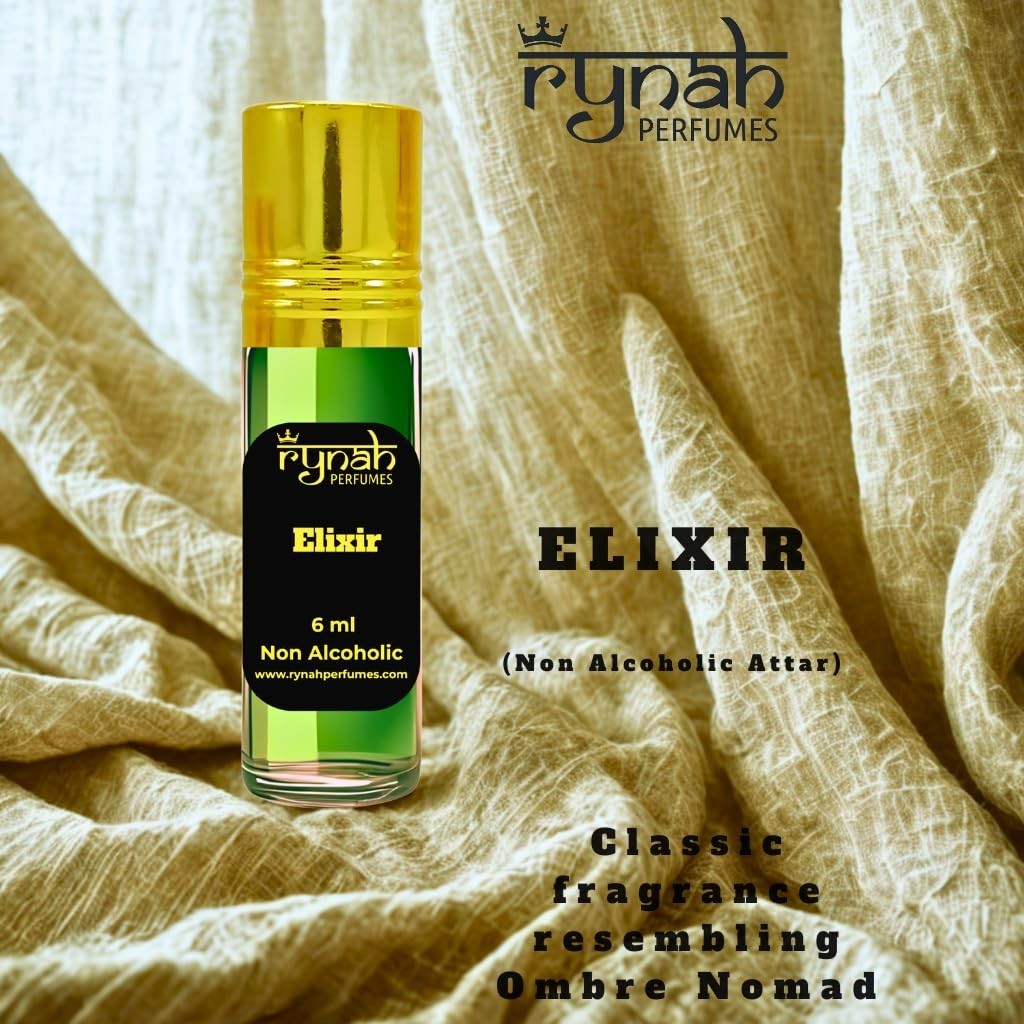 Rynah Attar Perfume Set for Men 5 Non-Alcoholic Long Lasting Ittars