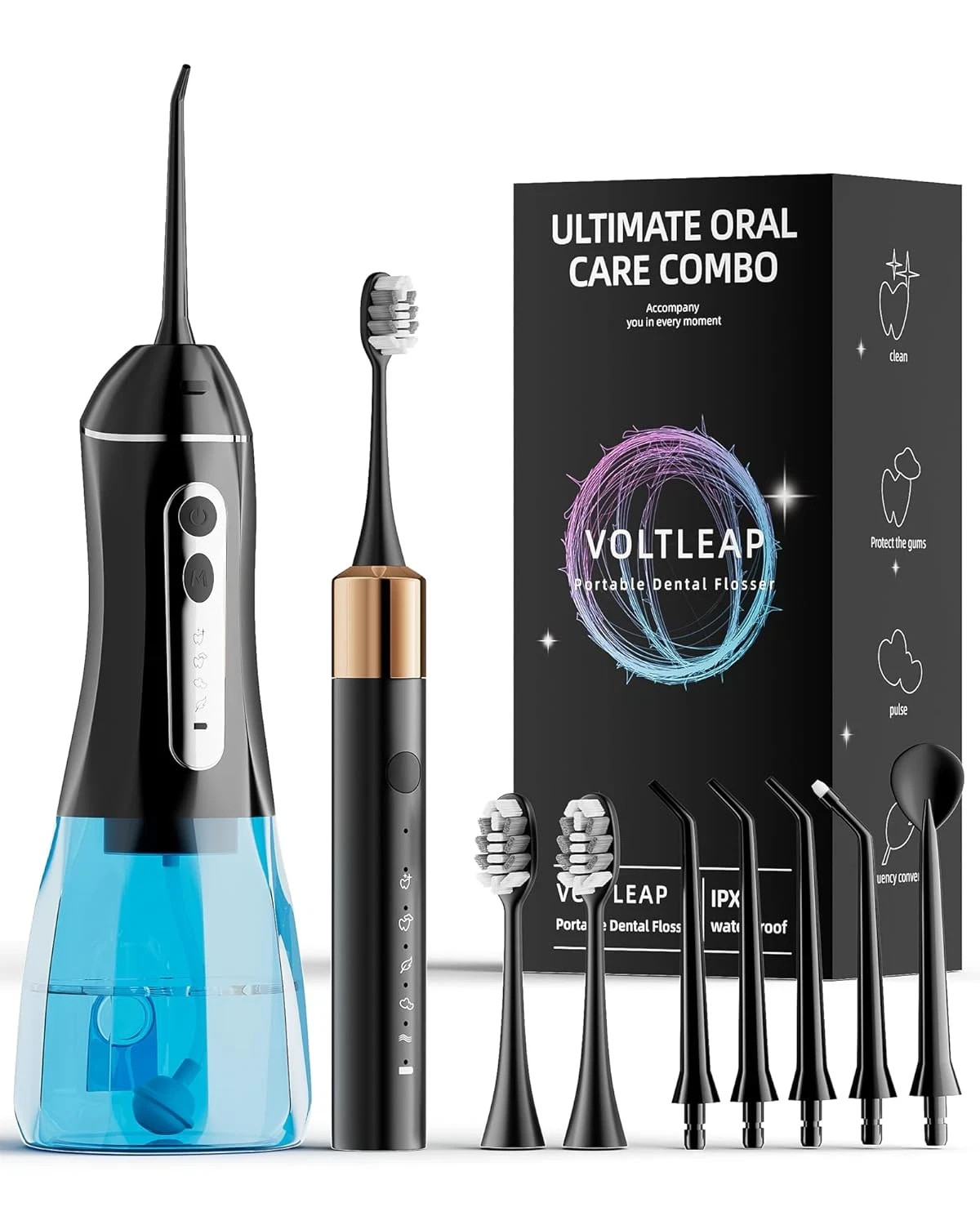 Electric Toothbrush with Water Flosser Sonic Oral Care Waterproof Family Set